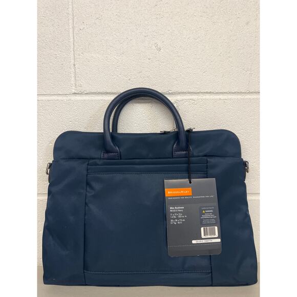 NWT Briggs & Riley Navy Blue Rhapsody Slim Business Case Laptop Travel Work Bag - Picture 6 of 8
